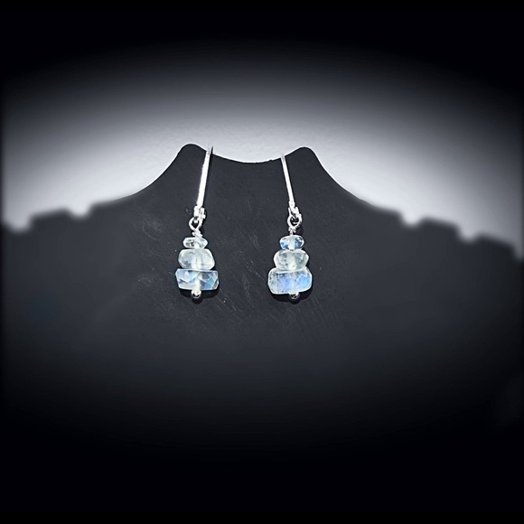 Genuine Moonstone & 925 Silver Earrings! - Picture 6 of 8